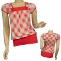 Ladies Fashion U-Neck Cap Sleeve Top