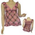 Ladies Fashion Sheer V-Neck Top