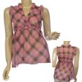 Ladies Fashion Sheer Deep V-Neck Top