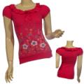 Ladies Fashion Boat Neck Ruffled Neckline Top