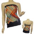 Plus Size Fashion Tube Top With Decorative Belt