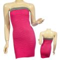 Ladies Fashion Knit Pencil Straight Wrinkled Dress