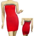 Ladies Fashion Knit Pencil Straight Wrinkled Dress