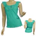 Ladies Fashion Scoop Neck Ruffled Sleeve Top