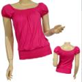 Ladies Fashion Square Neck Top W/Elasticised Bust