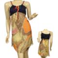 Ladies Sheer A-Line Flowy Spaghetti Strap Dress