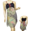 Ladies Sheer A-Line Flowy Spaghetti Strap Dress