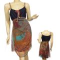 Ladies Sheer A-Line Flowy Spaghetti Strap Dress