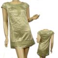 Ladies Fashion Satin Scoop Neck Mini Dress
