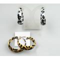Polyurethane Hoop With Leopard Print Earrings