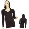 Ladies Fashion Hooded Long Sleeve Knit Top