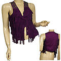 laLadies Fashion Vest W/Fringe &amp; Decorative Bead