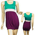 Ladies Sleeveless Fitted Dress W/Elasticized Waist
