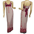 Ladies Spaghetti Strap Maxi Dress With Tie Belt