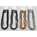 Ladies Fashion 9 Line Acryl Seed Bead Necklace Set