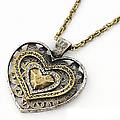 19" Gp Heart Pendant With Crystal Stone Charm