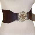 Ladies Fashion Flower Frame Buckle Elastic Belt