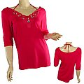 Women's Plus Size Fashion 3/4 Sleeve V-Neck Top