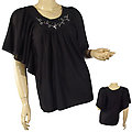 Ladies Fashion Scoop Neck Kimono Style Top