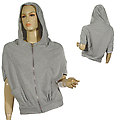 Ladies Fashion Hooded Short Sleeve Jacket W/Zipper