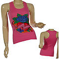 Ladies Fashion Sleeveless Ribbed Tank Top W/Image