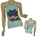 Ladies Fashion Sleeveless Ribbed Tank Top W/Image