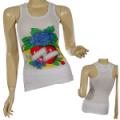 Ladies Fashion Sleeveless Ribbed Tank Top W/Image