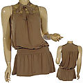 Ladies Sleeveless Bow Tie Top