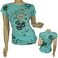 Ladies Fashion Short Sleeve Round Neck Top