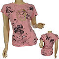 Ladies Fashion Short Sleeve Round Neck Top