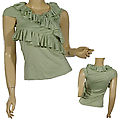 Ladies V-Neck Sleeveless Layered Ruffled Top