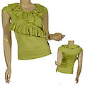 Ladies V-Neck Sleeveless Layered Ruffled Top
