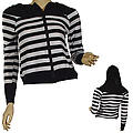 Ladies Fashion Long Sleeve Hooded Jacket W/Zipper