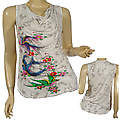 Ladies Fashion Sleeveless Draped Neck Top