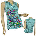 Ladies Fashion Sleeveless Draped Neck Top