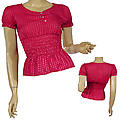 Ladies Fashion Scoop Neck Short Sleeve Top