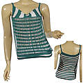 Ladies Fashion Spaghetti Strap V-Neck Top W/Fringe