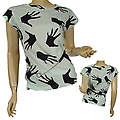 Ladies Boat Neck Short Sleeve Top W/Gathered Sides
