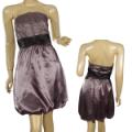Ladies Fashion Strapless Satin Bubble Dress