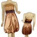 Ladies Fashion Strapless Satin Bubble Dress