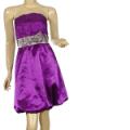Ladies Fashion Strapless Satin Bubble Dress