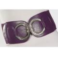 Ladies Fashion 2-Apple Shape Buckle Elastic Belt