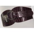 Ladies Fashion Crocodile Mat Ring Bk Elastic Belt