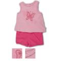 New Born 2 Pc Set - Embroidered Top And Shorts