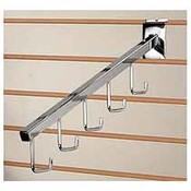 5-J-Hook Waterfall Square Tube For Slatwall-Chrome