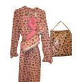 Women's Leopard and Heart Print Bathrobe