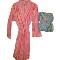 Women's Plus Size Stripped Bathrobe