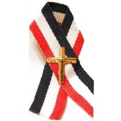 Cross Pin With Patriotic Ribbon