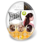 Style &amp; Go, Designer Hairclips, 2 piece Set