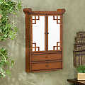 Asian Temple Wall Mount Jewelry Armoire